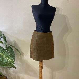 Free People Modern Femme mini skirt women’s size 2 Vegan Suede Lined Olive